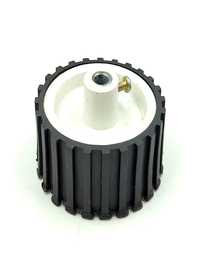 INVENTO 2pcs 55mm x 20mm Plastic Robotic Wheel Durable Rubber Tire Wheel 6mm Hole with metal collet for DC Geared Motor RC Car Robot - Image 2